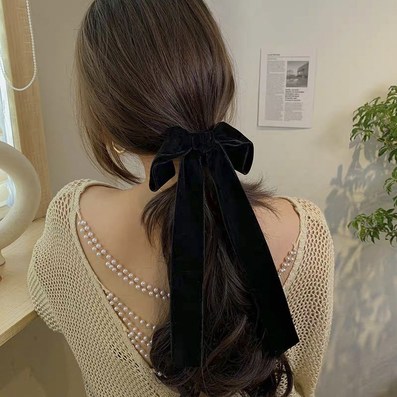 Ribbon double-sided velvet bow hair band for women Ribbon double-sided velvet bow hair band for women